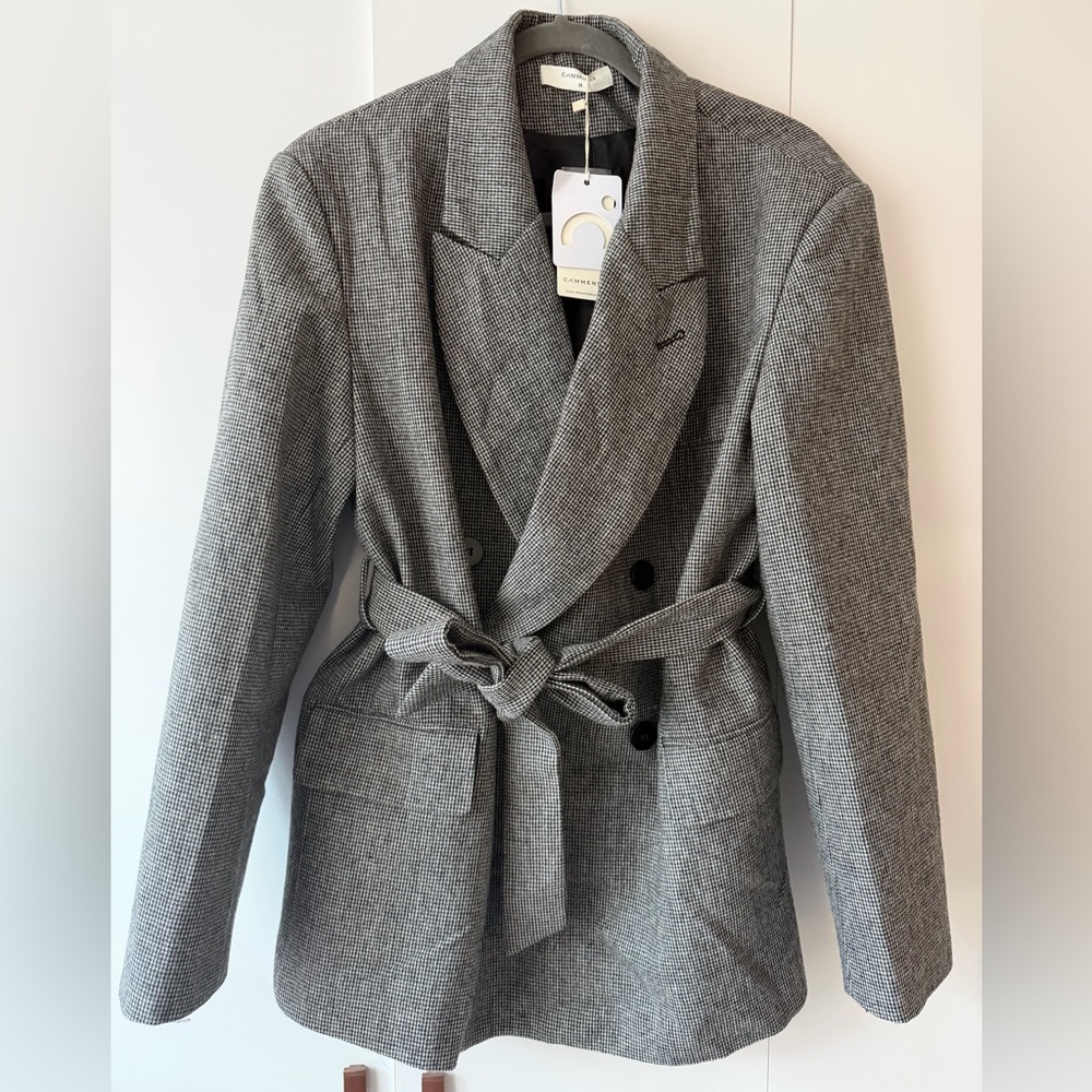 Gray Double-Breasted Women's Blazer